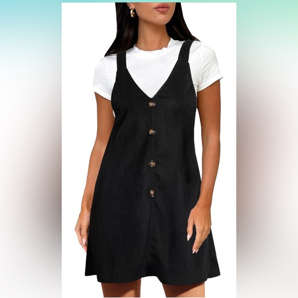 BLACK OVERALL DRESS🖤 - Picture 1 of 2